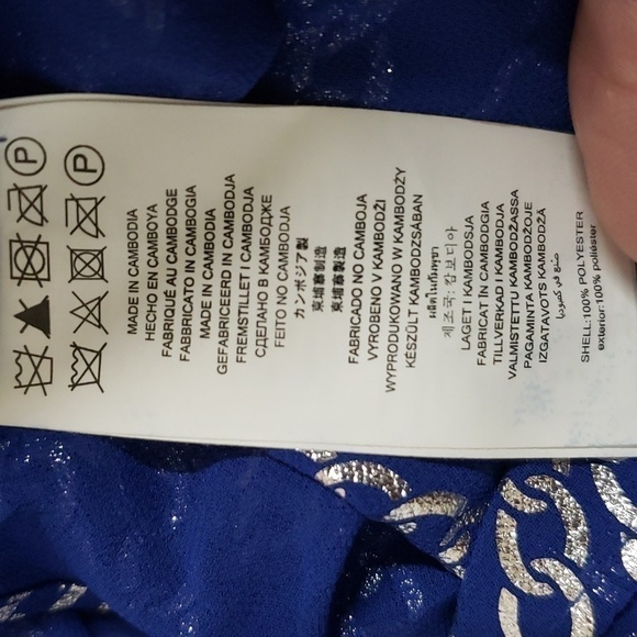 Michael Michael Kors Metallic Chain Link Print Off the Shoulder Top Size 1X - Picture 10 of 11